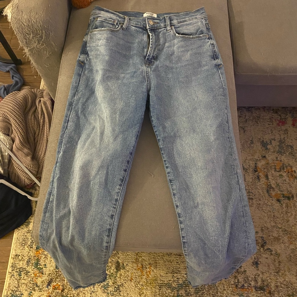Medium wash straight leg jeans